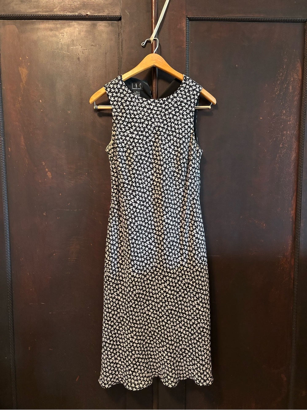 INC International Concepts Black & White Sleeveless Midi Dress